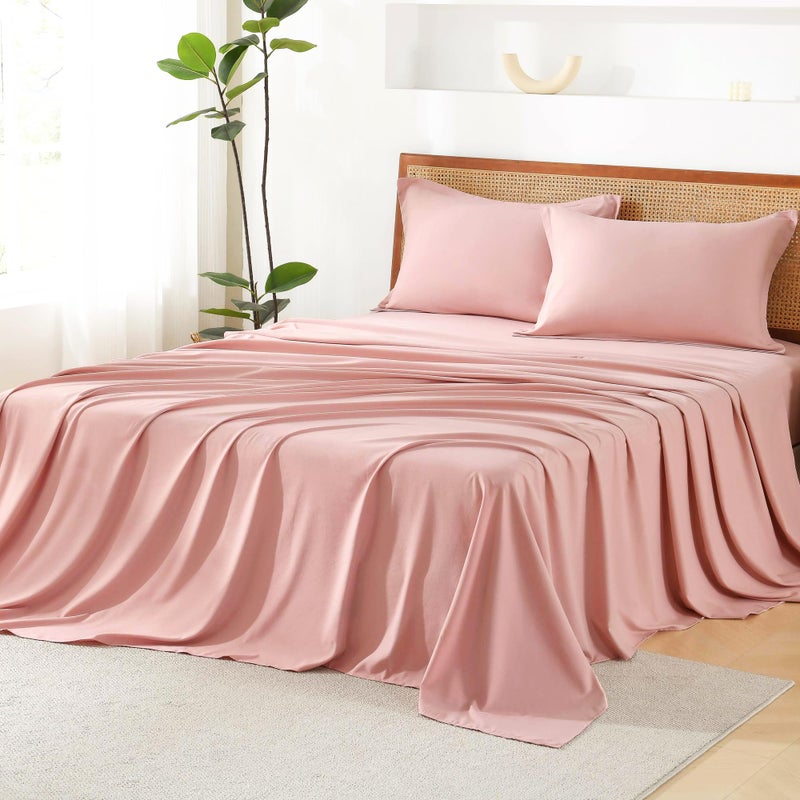 Litanika Blush Pink California King Size Comforter Set With Sheets - 7 Pieces Bed In A Bag California King Boho Tufted Complete Beddding Sets With Comforter  Sheets  Pillowcases & Shams - Image 3