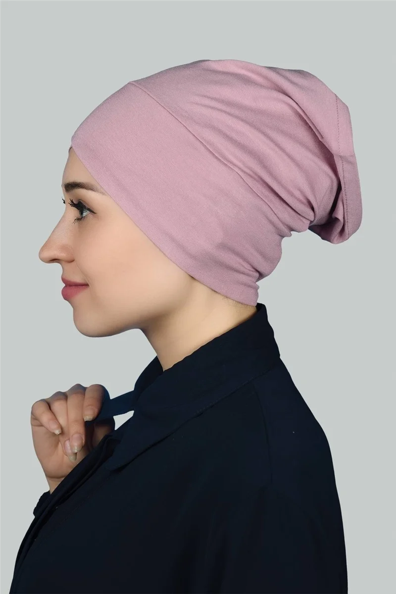 Altobeh Cross Outer Hijab Bonnet Combed Cotton - Dark Pink