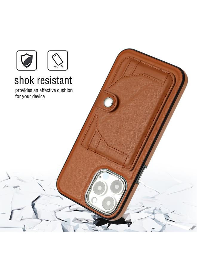 S-TOP Case For iPhone 15 Pro Max Shockproof Leather Phone Case with Card Holder - Image 3