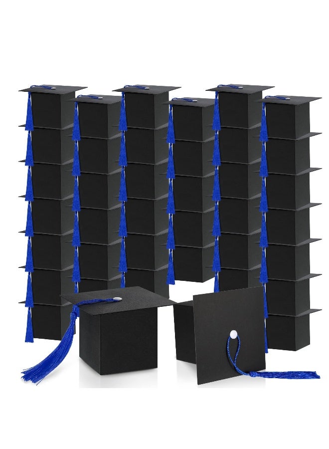 25-Pack Blue Graduation Hat Candy Boxes 2023 - Decorative Gift Boxes with Fringe for Graduation Party Supplies, Perfect for Candy, Chocolate, and Souvenirs. - Image 1