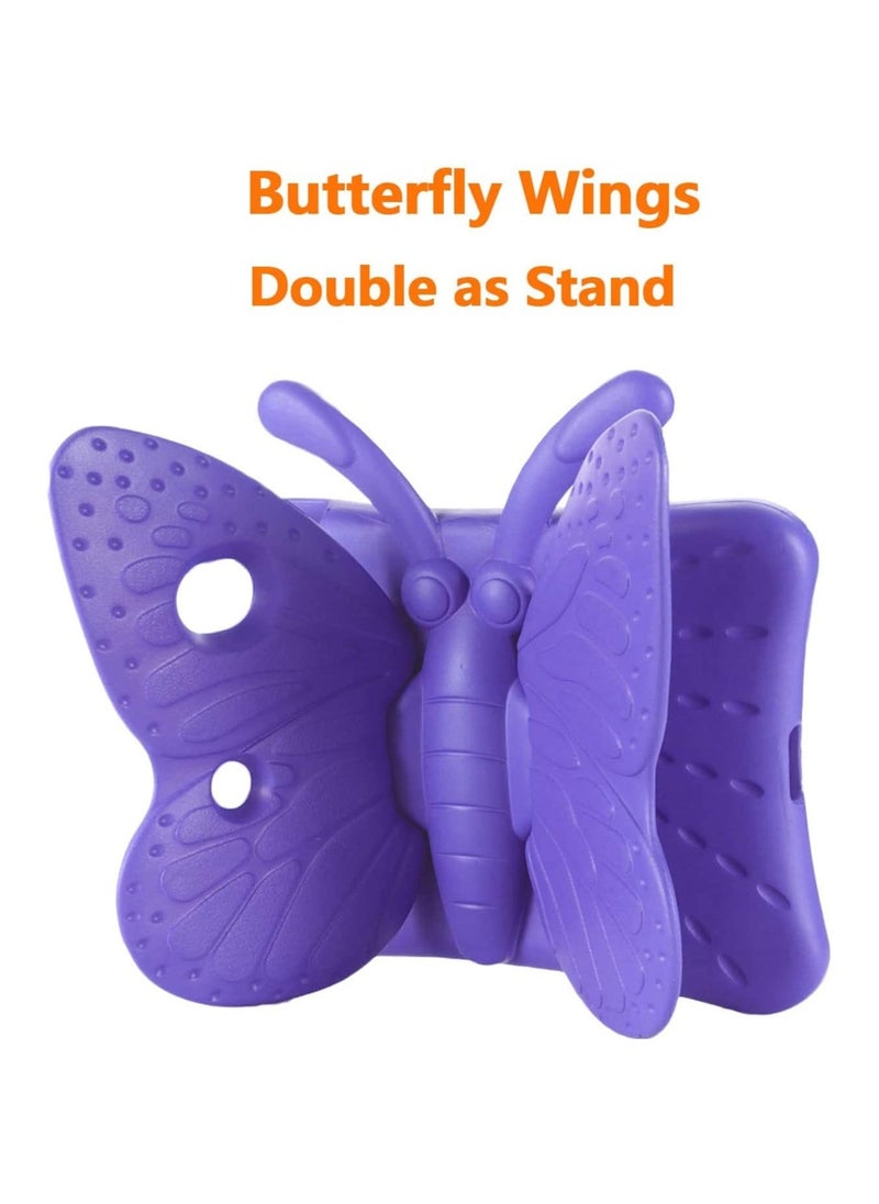 IAF iPad 9th 8th 7th Generation Case Kids Girls, Cute Butterfly Shockproof EVA Foam Super Protection Stand Cover for iPad 2021 2020 2019 10.2" and iPad Air 3 Pro 10.5" - Purple - Image 2