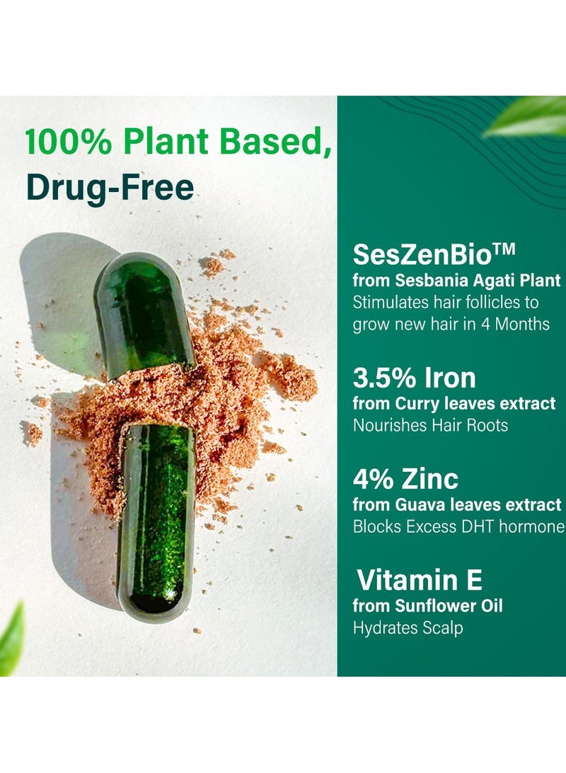 أوزيفا كبسولات فيتامين الشعر، نمو الشعر، التحكم في تساقط الشعر، 100% من حديد البيوتين الطبيعي، مانع DHT، فيتامين E، مكملات غذائية مثبتة سريريًا للنساء والرجال، 60 كبسولة - Image 4