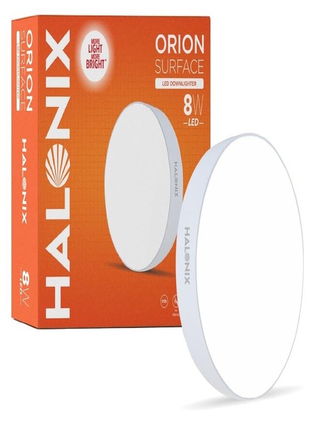 Halonix 8W White Orion Round Led Rimless Surface downlighter| Led Ceiling Light for Home, Shop and Office |Pack of 1, White. - Image 1