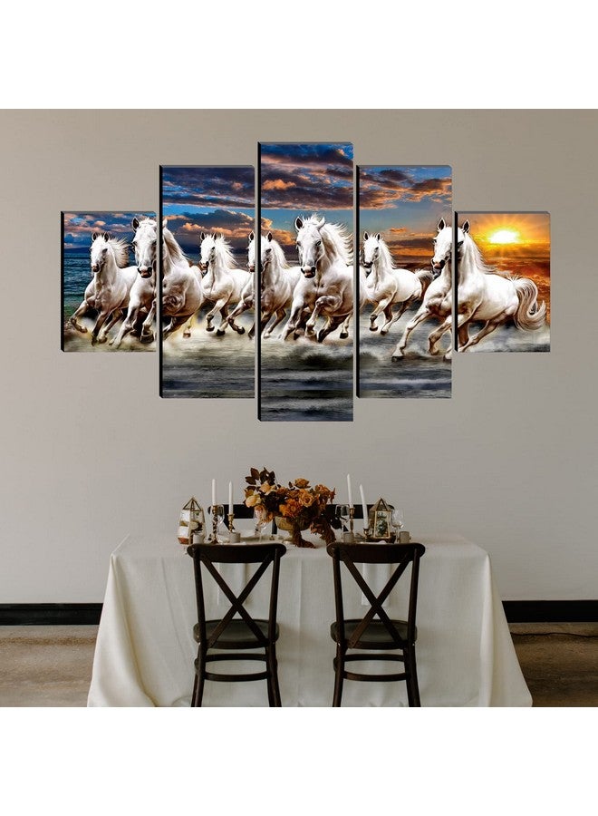SAF مجموعة SAF من 5 خيول جارية بتقنية UV للديكور المنزلي هدية عنصر لوحة MDF 18 بوصة × 30 بوصة SAFPNL32234 - Image 1