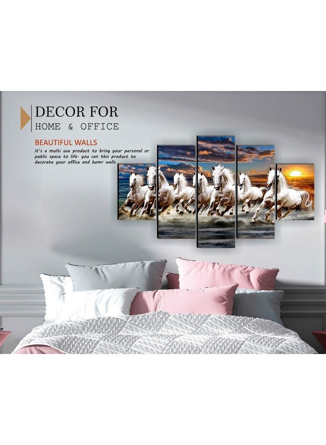 SAF مجموعة SAF من 5 خيول جارية بتقنية UV للديكور المنزلي هدية عنصر لوحة MDF 18 بوصة × 30 بوصة SAFPNL32234 - Image 4