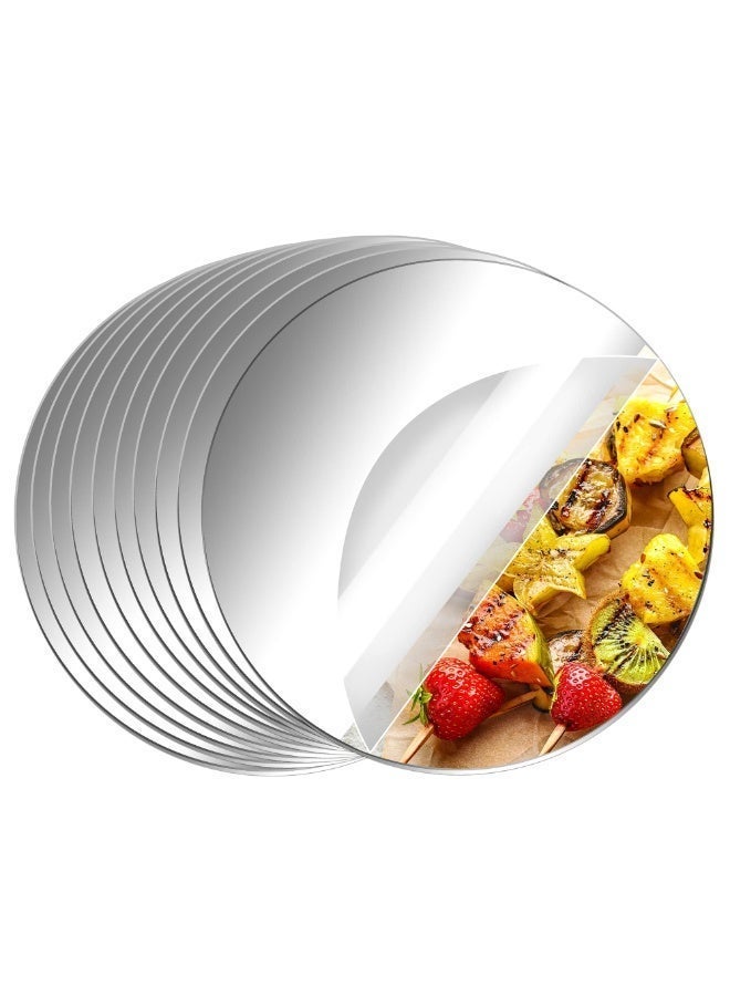 10-Pack Shatterproof Acrylic Round Mirror Sheets - Self-Adhesive Wall Mirror Stickers for DIY Decor & Table Centerpieces - Image 2