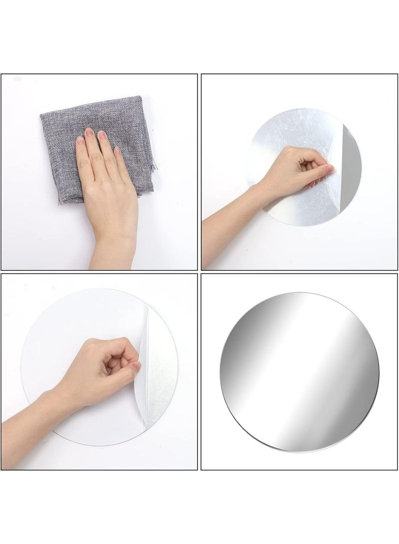 10-Pack Shatterproof Acrylic Round Mirror Sheets - Self-Adhesive Wall Mirror Stickers for DIY Decor & Table Centerpieces - Image 5