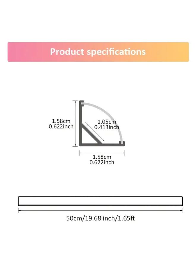 نظام قناة LED على شكل حرف V 0.5 متر زاوية قائمة ضوء زاوية أسود من الألومنيوم مع غطاء أسود - Image 3