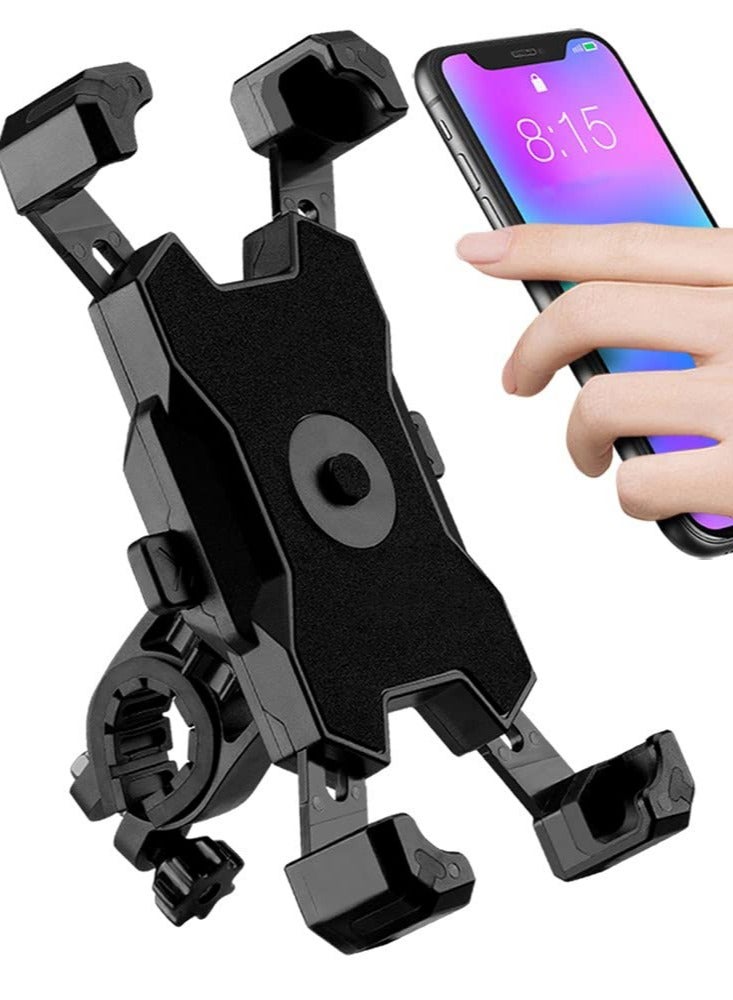 Shock Absorption Phone Holder - [Upgrade] Motorcycle Phone Holder, Bicycle Riding Phone Holder, 360 ° Rotation Adjustment, Suitable For Iphone 3.5-6.8 Inch Smartphones, Black - Image 1