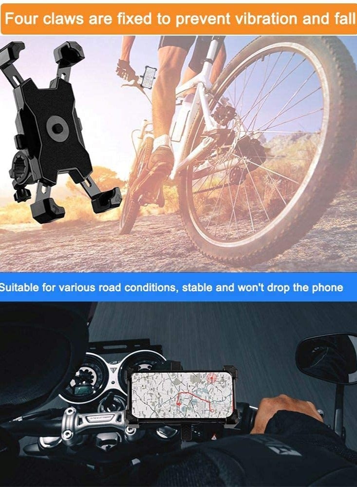 Shock Absorption Phone Holder - [Upgrade] Motorcycle Phone Holder, Bicycle Riding Phone Holder, 360 ° Rotation Adjustment, Suitable For Iphone 3.5-6.8 Inch Smartphones, Black - Image 4