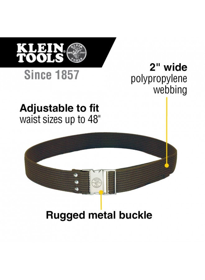 Klein Tools Klein Tools 5225 Tool Belt, Adjustable Electrician Belt is 2-Inch Wide, Adjusts for 48-Inch Waist Brown 