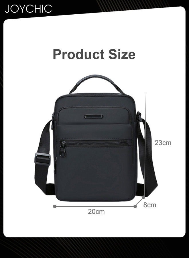 Joychic حقيبة كروس بودي كلاسيكية بلون سادة للرجال، حقيبة كتف متعددة الجيوب، حقيبة ظهر مقاومة للماء والتآكل مع أحزمة قابلة للفصل للسفر والمشي لمسافات طويلة والمكتب، باللون الأسود - Image 5