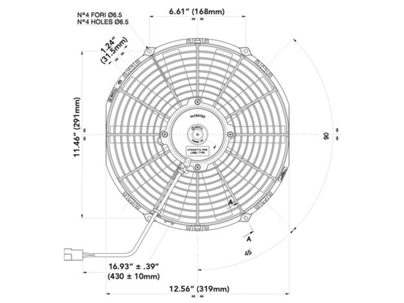 Spal 30100384 Pusher Fan (12In ; For Use W/ 15Amp Fuse at 13V), 1 Pack - Image 2