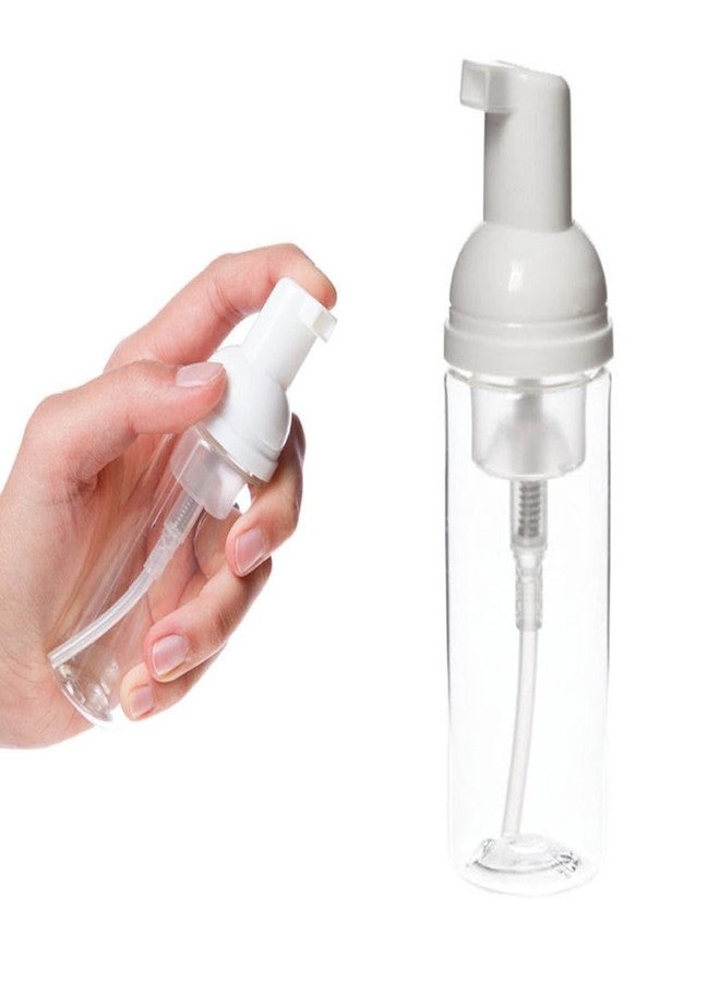 NaRaMax 1 Clear Plastic Foamer Bottle Pump Travel Size White Mini Dispenser 1.7 Oz - Image 1
