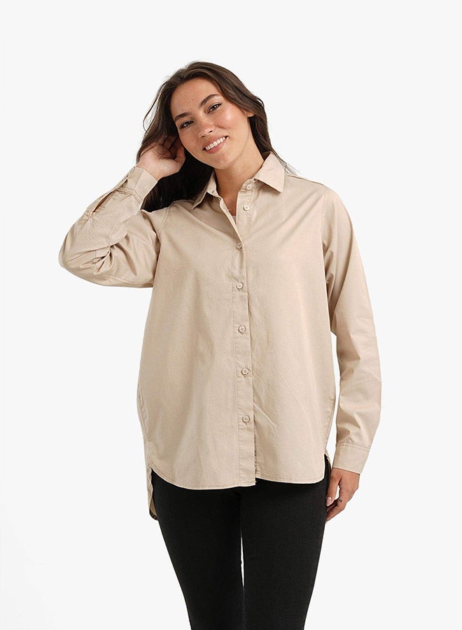 Carina gabardine-hip-length-shirt 