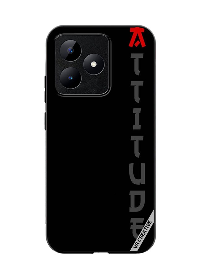 VR CREATIVE Protective Case Cover For Realme C53 Black With Text Design Multicolour - Image 1