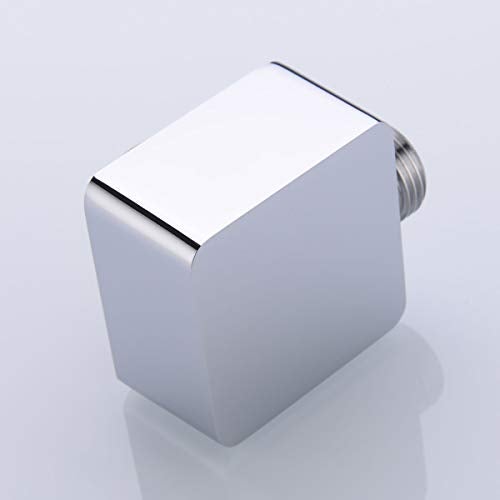 Nicmondo Brass Wall Supply Elbow, Nicmondo G 1/2” Square Shower Hose Connector, Drop Ell Wall-mounted Union Water Outlet for Handheld Shower Handshower, Chrome - Image 2