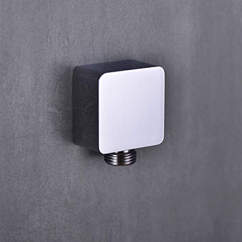 Nicmondo Brass Wall Supply Elbow, Nicmondo G 1/2” Square Shower Hose Connector, Drop Ell Wall-mounted Union Water Outlet for Handheld Shower Handshower, Chrome - Image 5