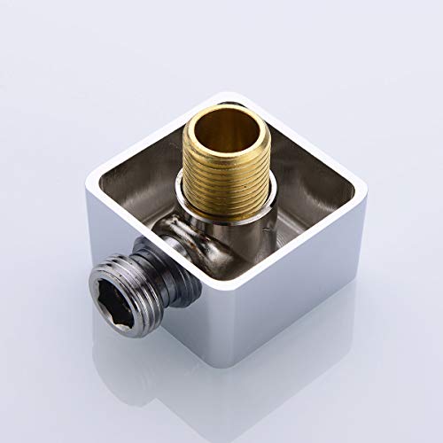 Nicmondo Brass Wall Supply Elbow, Nicmondo G 1/2” Square Shower Hose Connector, Drop Ell Wall-mounted Union Water Outlet for Handheld Shower Handshower, Chrome - Image 4