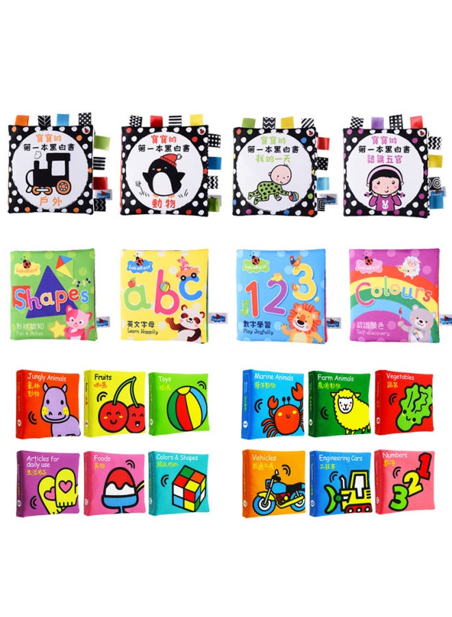 LakaRose Chinese And English Traditional Cloth Book Early Education Cognitive Label Cloth Book 0-year-old Baby Book Enlightenment Toy-Color:Shape Recognition (traditional Chinese) - Image 2