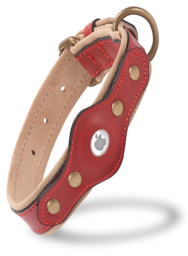 Filbert Leather Dog Collar with Airtag Holder, Upgraded Secure Airtag Collar, for Large Dogs, Leather, Waterproof, Premium, Adjustable - Image 1