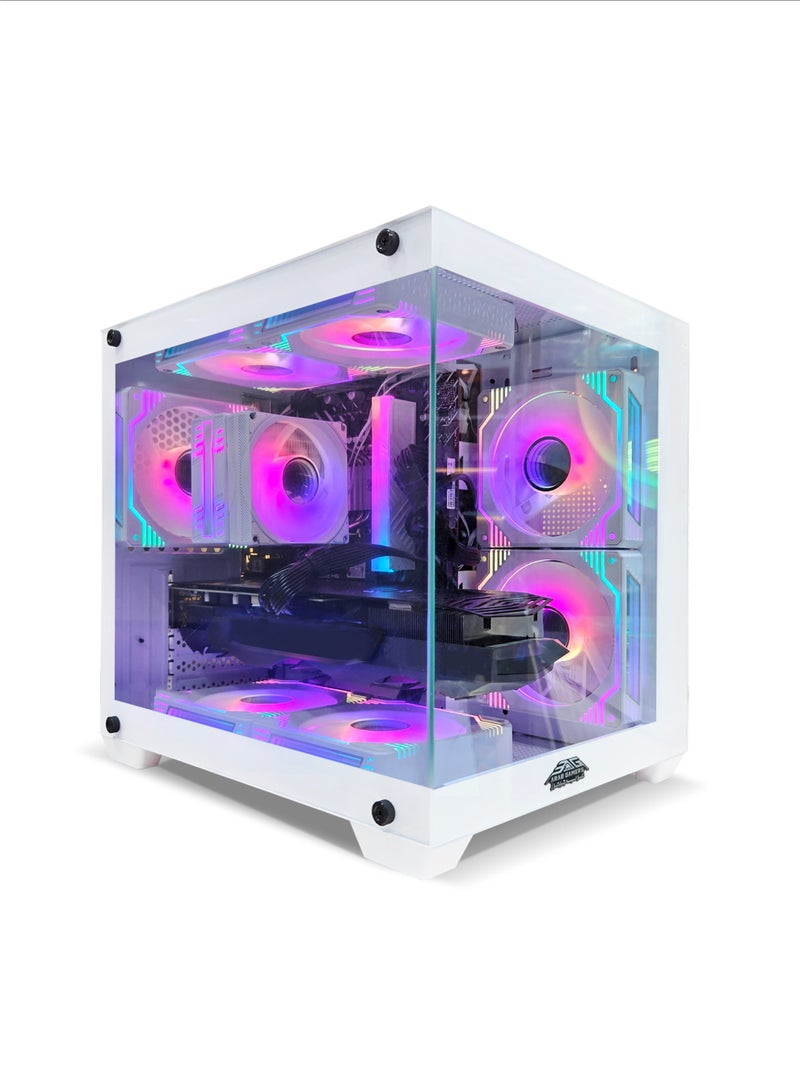 Arab Gamers NOVA All In One Bundle Gaming PC, Intel Core i5-12400F, AMD 580, 16GB RAM, 1TB SSD, 24" FHD Monitor-Keyboard, Mouse & Headphone set, WIFI Ready, Window 11 Pro, RGB Gaming Case White - Image 2