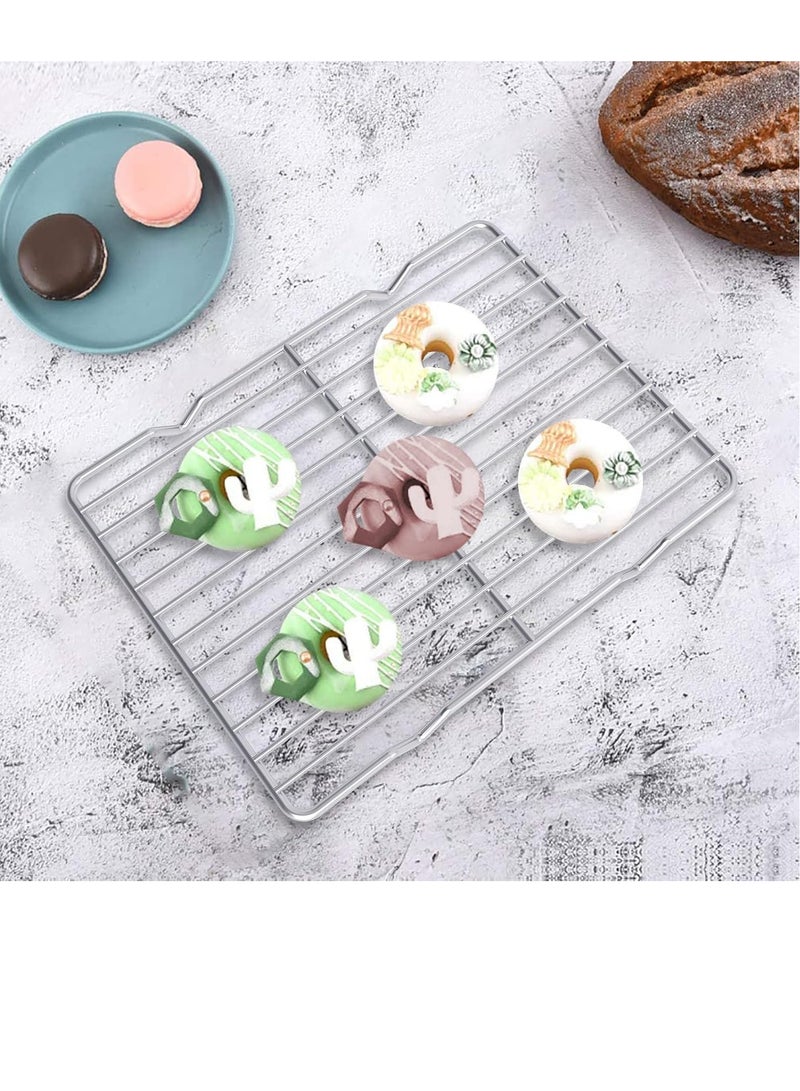 Adorila 2 Pack Cooling Rack for Baking, 8" x 11" Stainless Steel Grill Rack, Small Grid Baking Rack for Baking Cooking Roasting Oven - Image 2