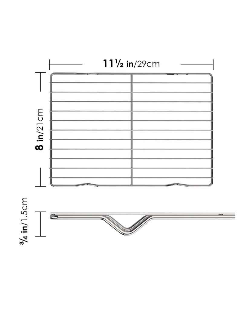 Adorila 2 Pack Cooling Rack for Baking, 8" x 11" Stainless Steel Grill Rack, Small Grid Baking Rack for Baking Cooking Roasting Oven - Image 4