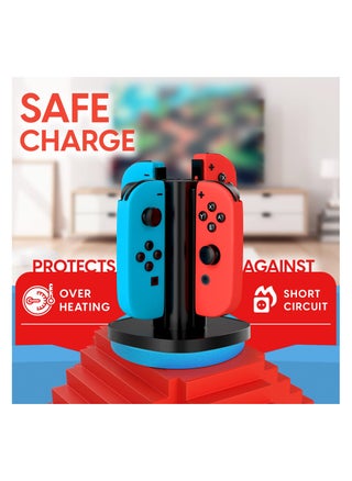 4-Remote Docking Charging Station, Charging Stand Compatible with Nintendo Switch / Switch OLED, Charger Dock for Nintendo Switch Gaming Controllers, USB Compatible w/ Switch OLED (Black) - pzsku/ZFF19220C1E31FE16EE7FZ/45/_/1721551910/c6376b4a-a315-4e07-b2c7-84c4ec0212aa