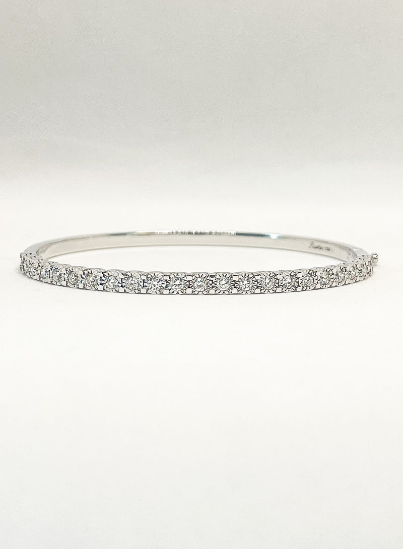 Diamond Tennis Bangle with Magic Plate 