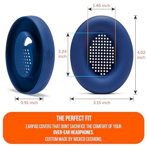 WC SweatZ XM4 - Patented Protective Earpad Sweat Covers for Sony WH1000XM4 by WC | Silicone Ear Covers for Sony WH-1000XM4 Headphones | Sweatproof & Easily Washable | Navy - Image 5