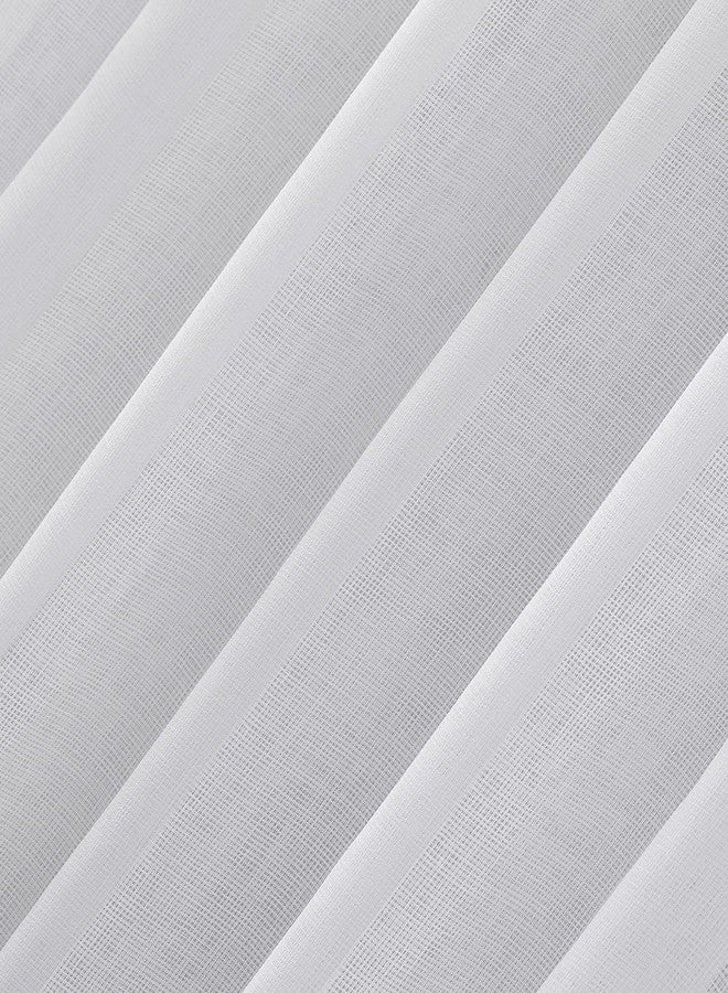 No. 918 Amina Open Weave Indoor/Outdoor Sheer Tab Top Curtain Panel, White, 50" W x 108" L (1 Panel) - Image 3
