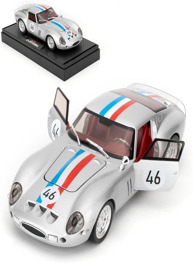 FEXXA 1.32 Ferrari 250 GTO (1962) Die-Cast Metal Car with Sport car Openable Doors Light and Sound,Pull Back Function Indoor Outdoor Toy for Kids (Silver) - Image 1