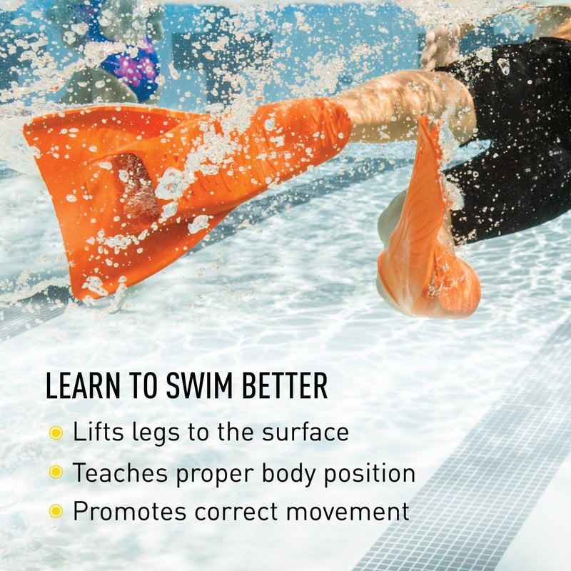 FINIS Booster Fins - High-Quality Swim Fins for Kids Ages 8–11 - Swimming Fins to Improve Body Position and Kicking Technique - High-Quality Pool Accessories and Swim Gear - Orange - Image 3