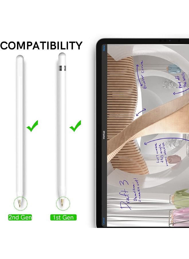 3-Piece Apple Pencil Replacement Tips for Apple Pencil 2nd Gen and 1st Gen, Upgraded Longer Fine Point High Sensitive, No Wear Out Noiseless Precise Control Stylus Tip (Clear+Clear Purple+Clear Pink)  - Image 2