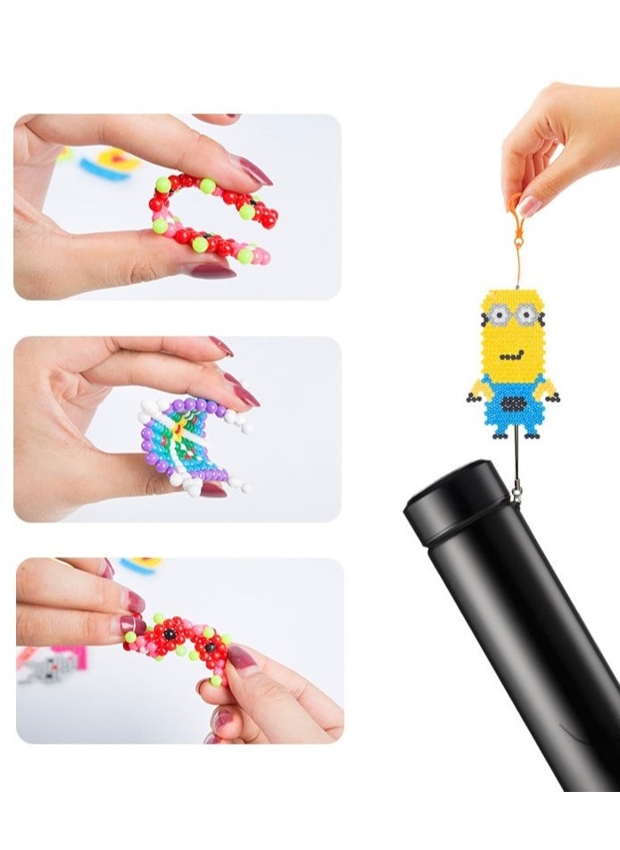 3000 grains of water mist magic beads children puzzle diy handmade magic beads doudou toys 3D loose beads [Supreme] - 24 colors 2400 grains + 6 colors 600 crystal beads + storage box  - Image 4