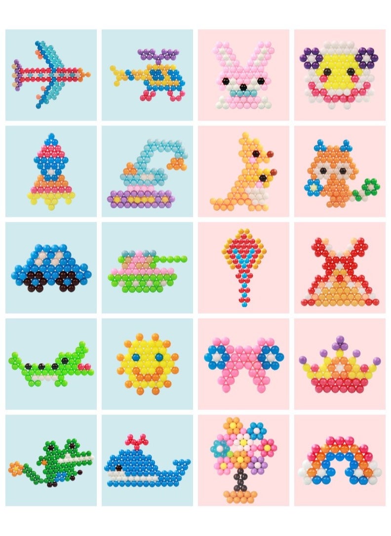 3000 grains of water mist magic beads children puzzle diy handmade magic beads doudou toys 3D loose beads [Supreme] - 24 colors 2400 grains + 6 colors 600 crystal beads + storage box  - Image 2