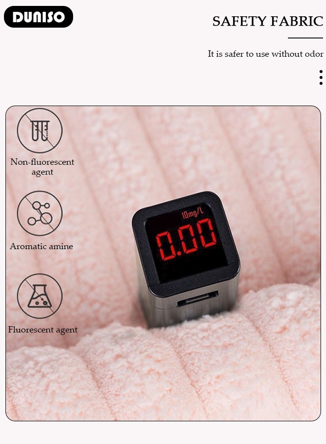 DUNISO طقم منشفة استحمام ولف الجسم 3 قطع، منشفة تجفيف الجسم بسرعة، منشفة مصنوعة من الفليس القرمزي سميكة وفاخرة، منشفة استحمام لطيفة على البشرة لاستخدامها بعد الاستحمام - Image 5