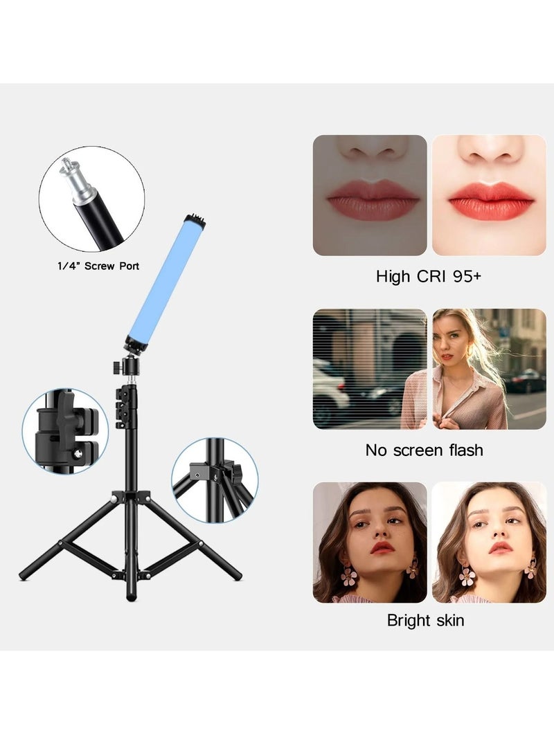 RGB Handheld Photography Lamp, Portable Dimmable LED Light Stick, Type C Fast Charging Tube Stick Vlog Light, Photography Fill Light Lamp For Video Vlog YouTube, (1pc, Black)  - Image 2