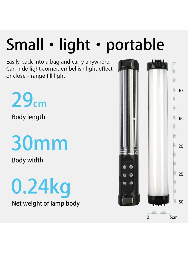 RGB Handheld Photography Lamp, Portable Dimmable LED Light Stick, Type C Fast Charging Tube Stick Vlog Light, Photography Fill Light Lamp For Video Vlog YouTube, (1pc, Black)  - Image 3