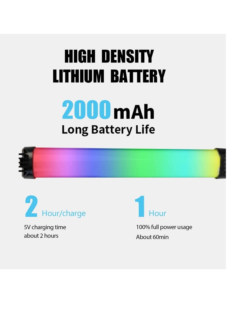 RGB Handheld Photography Lamp, Portable Dimmable LED Light Stick, Type C Fast Charging Tube Stick Vlog Light, Photography Fill Light Lamp For Video Vlog YouTube, (1pc, Black)  - Image 5