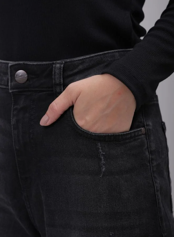 Freehand Women Straight Fit Solid High-Rise Jeans