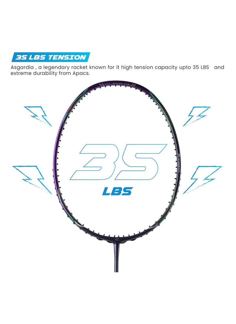 Apacs Asgardia Lite 73g Ultra Light Unstrung Badminton Racket | 35LBS Tension | Extra Slim Shaft | High Modulus Japanese Graphite |  For Smash & Speed Play  - Image 3