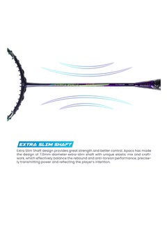 Apacs Asgardia Lite 73g Ultra Light Unstrung Badminton Racket | 35LBS Tension | Extra Slim Shaft | High Modulus Japanese Graphite |  For Smash & Speed Play  - Image 4