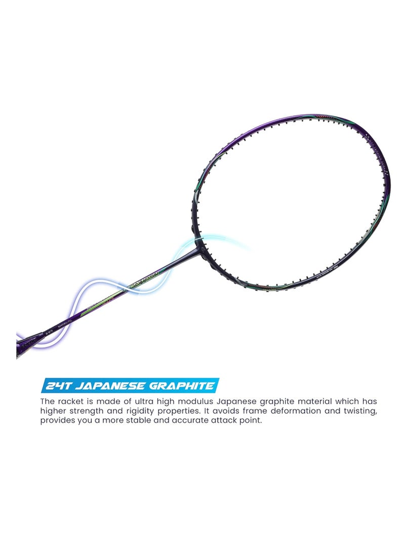 Apacs Asgardia Lite 73g Ultra Light Unstrung Badminton Racket | 35LBS Tension | Extra Slim Shaft | High Modulus Japanese Graphite |  For Smash & Speed Play  - Image 5