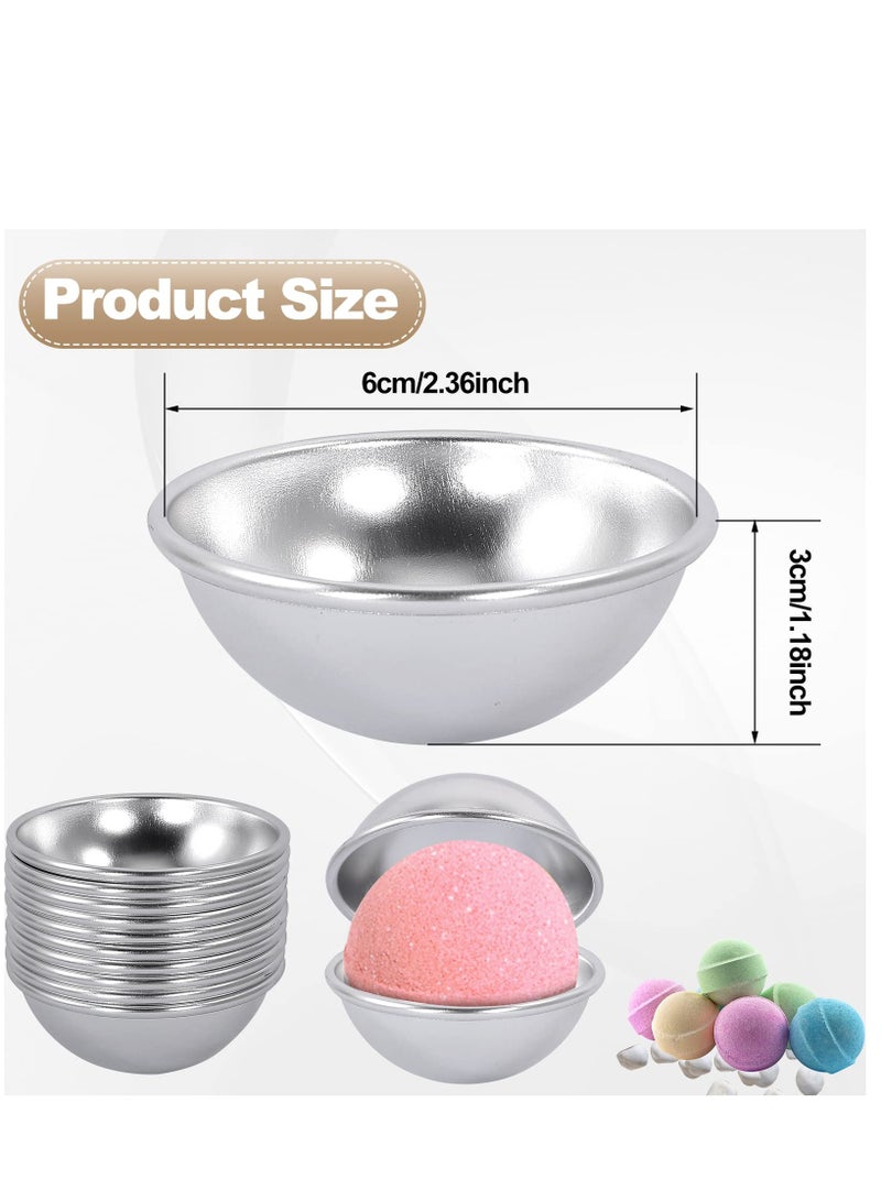 Excefore 12 Pieces Bath Bomb Mold,6 Set Metal Bath Bomb Molds, Aluminum Alloy Semicircle Mold Tool for Crafting Your Own Fizzles Handmade SPA,Bath Bombs Press for DIY Making Supplies, 5.6*2.6cm - Image 2