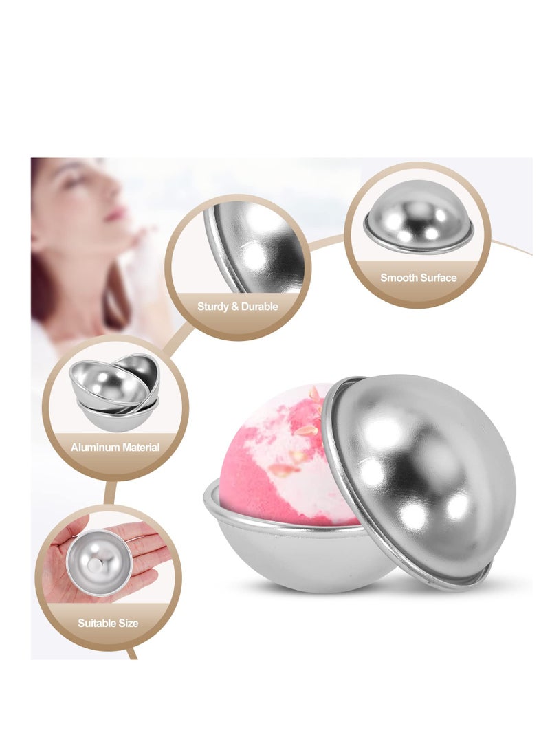 Excefore 12 Pieces Bath Bomb Mold,6 Set Metal Bath Bomb Molds, Aluminum Alloy Semicircle Mold Tool for Crafting Your Own Fizzles Handmade SPA,Bath Bombs Press for DIY Making Supplies, 5.6*2.6cm - Image 3