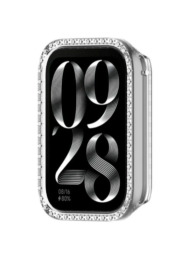 جراب حماية من الألماس من PC مع واقي شاشة مضاد للخدش لساعة Xiaomi Mi Band 9 Pro (شفاف) - Image 1