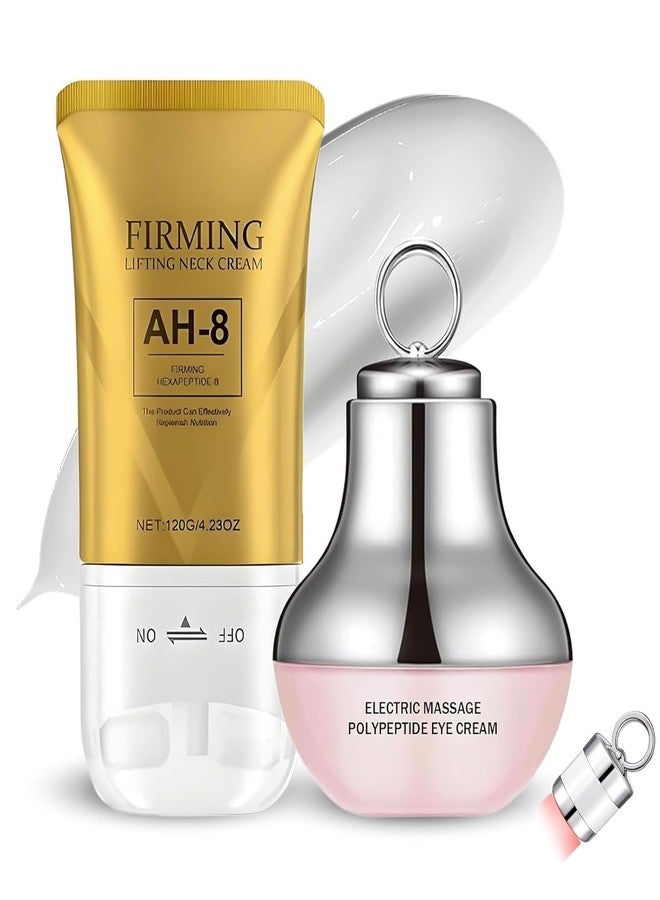 IFVGFB AH-8 Firming Lifting Neck Cream with Massage Polypeptide Eye Cream Set, 120G Neck Cream