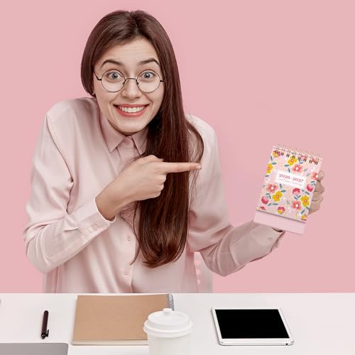 KONVINIT Small Desk Calendar 2026-2027, Floral 2026 Desk Calendar - Runs From January 2026 Until December 2027, 24 Months Mini Desktop Calendar 2026 for School, Home & Office Supplies - Image 5